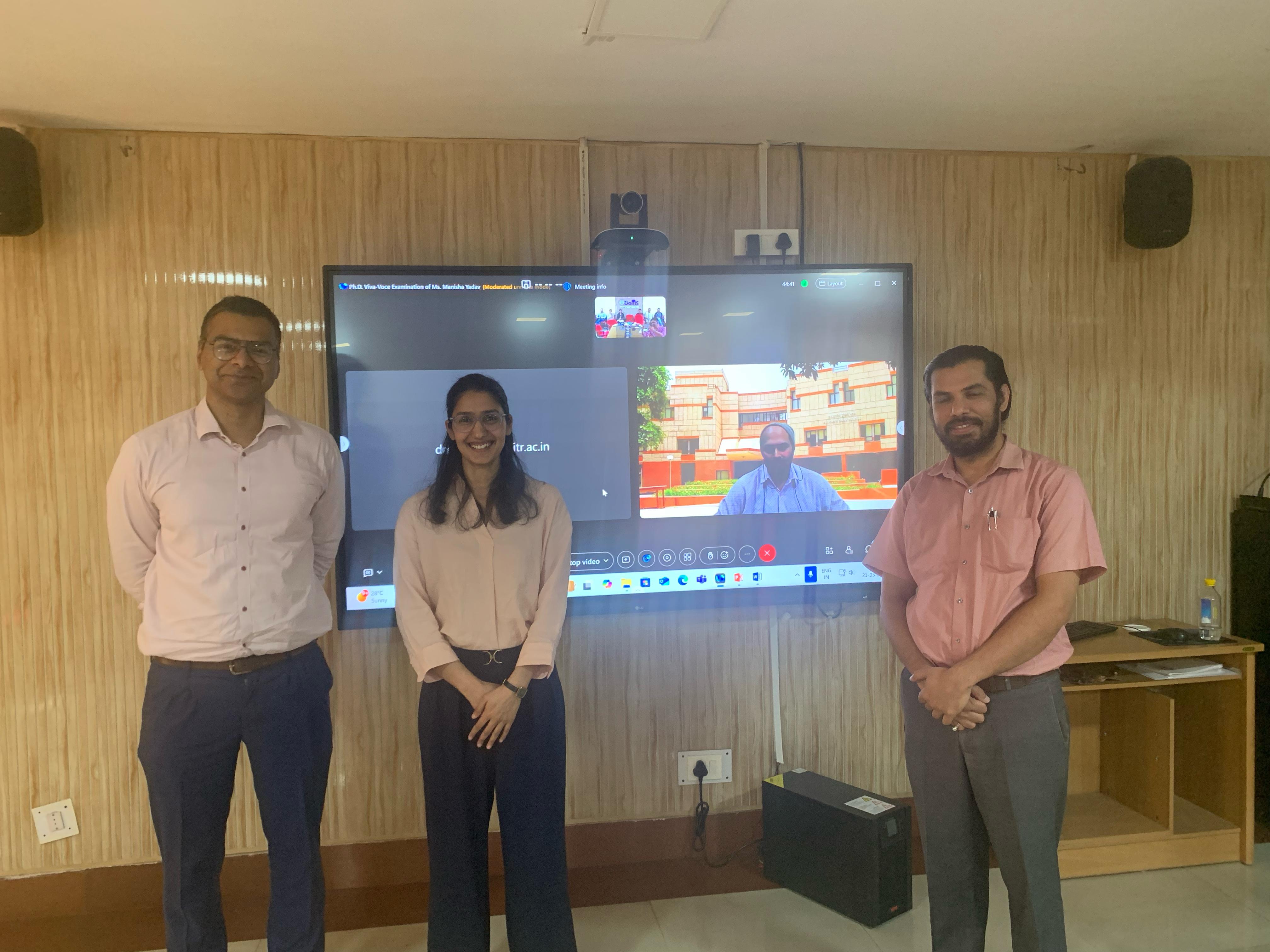 Prof. Chandan Sharma and Prof. Abhinava Tripathi at Manisha's viva-voce